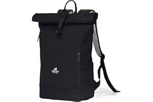 MOCLOLY Rolltop plecak damski i męski – wodoszczelny, z kieszenią na laptopa, mały plecak podróżny, elegancki plecak podróżny, na uczelnię, do pracy, do miasta, na podróż, różowy