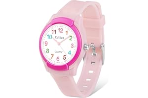 Edillas Montre Enfant, Montre Analogique pour Garçons Filles, Montre pour Enfant étanche à Quartz et Bracelet Souple, Adaptée Aux Enfants de 3 à 15 Ans.pour l'Apprentissage de La Lecture