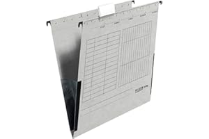 Falken Unireg teczka zawieszkowa z płóciennym bokiem opakowanie 25 szt. tekturowa A4 z plastikową fiszką szara do kartoteki do biur i urzędów certyfikat Błękitny Anioł Wyprodukowano w Niemczech