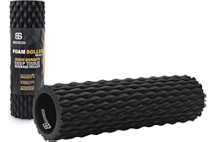 BERNESSI 45x14cm Foam Roller for Exercises & Massage, High Density Fitness GYM Styrofoam Rolling Foam Roller for Back Legs Body Deep Tissue Muscle Recovery Relieves Pain Physical Therapy Streching