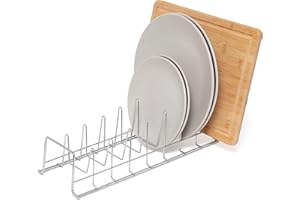 simplywire - Rastrelliera per piatti/teglie/coperchi per padelle - Organizer per credenza da cucina - Cromato