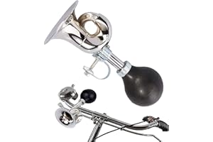 Hudiepan Clacson per Bicicletta, Trombetta da Manubrio per Bicicletta, Campanella Clacson per Bicicletta, Corno per Bicicletta in Metallo Retro, Universale da Mettere sul Manubr, Argento Nero
