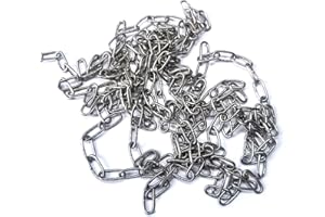 KAIISSA Cadena de Acero Inoxidable 304 Eslabones de Cadena de Acero Soldados de Alta Resistencia para Valla Colgante, Cadena para Perros, Cadena de Columpio, Carga Máxima de 15 KG, 1,5mm - 4 Metros