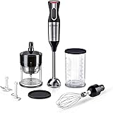 Bosch ErgoMixx Style Hand Blender - Frullatore a Immersione Portatile in Acciaio Inox, 1000 W, 12 Impostazioni di Velocità, L