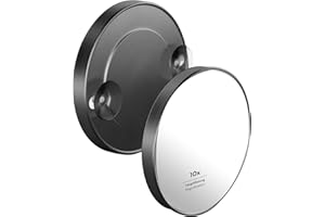 PARSA Beauty Miroir à ventouses avec grossissement x10 pour la Douche et Le Bain Noir Mat