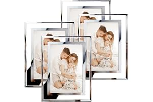 Giftgarden Zestaw 4 ramek na zdjęcia szklane 10 x 15 cm do postawienia na stole