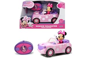 Jada - Disney Radio-Commandée Minnie Roadster - Avance et Recule - Figurine Incluse - A Licence de 3 Ans