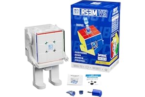 BUCAXIT MOYU RS3M V5 Double Réglage Cube de Vitesse 3x3 Cube Magique sans Autocollant Soyeux et Couramment Compétitif pour Les Amateurs de Cubes (Magnetic Dual Adjustment Version with Robot Box)