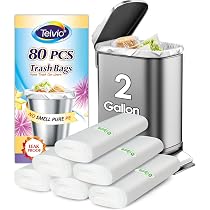 Teivio Sacchetti Spazzatura 5 Galloni (100 Litri) – Trasparenti, Resistenti, In HDPE – Per Casa, Ufficio, Bagno