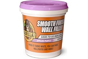Gorilla Smooth Finish Wall Filler, 473ml – Applies Purple & Dries White | Repairs Small and Large Holes in Walls & Ceiling, Smooth Finish, Won’t Shrink or Crack, Fills any Depth| Indoor & Outdoor Use