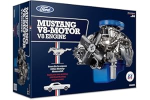 Franzis 67501 - Ford Mustang V8 - un kit de modèle fidèle à l'échelle 1:4 du moteur Ford Mustang, un son moteur original et un manuel complet de 100 pages