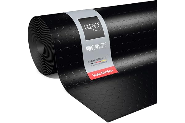 LILENO HOME Noppgummimatta, metervara, 190 x 100 cm, gummilöpare, noppmatta (3 mm) som verkstadsgolv, halkmatta, arbetsbänksb