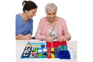 LIROPAU Demenza Fidget Coperta, Fidget Coperta per Attività di Demenza per Adulti per Anziani, Prodotti per la Terapia dell'Alzheimer, Pad Sensoriale per Strumenti Terapeutici per la Demenza