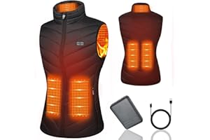 MINCOO Beheizbare Weste für Herren Damen, Elektrische USB Heizwesten, Mit 5V 10000 mAh Akku, Winter Warme Jacke Weste für Outdoor-Aktivitäten Wandern Jagd