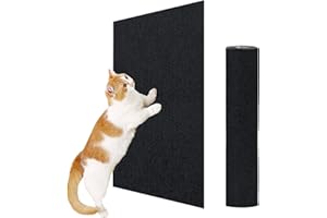 ENONCI Cat Scratching Mat - Self-Adhesive Cat Scratch Protectors for Sofa, Carpet & Furniture - Reusable Couch Protector (Black, 15.7" x 23.6")