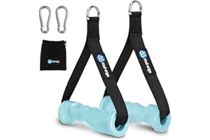 HXD-ERGO Ergonomic Gym Handles, Heavy Duty Exercise Handles for Cable Crossover Machine Tricep Exercise LAT Pull Down and Resistance Bands, Anti-slip and Anti-sweat Comfortable Grip