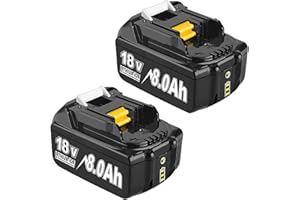 2X 18V 8.0Ah Akku für Makita, Powtree Ersatzakku für Makita 18V BL1860B Kompatibel mit BL1860 BL1850 BL1850B BL1840 BL1840B BL1830 BL1830B BL1815 LXT Akku-Elektrowerkzeuge mit LED-Anzeige