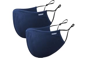 Maskari Reusable 3 Layer Face Mask | HeiQ Viroblock | Breathable & Sporty | Sizes for Men, Women, Teens & Kids | With & Without Adjustable Ear Loops