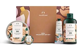 The Body Shop Shea Collection Gift Set (Shower Cream 250ml + Body Butter 200ml + Lip Butter 10ml + Hand Balm 30ml), Nourishing Shea Butter Collection for Soft, Smooth Skin, Vegan