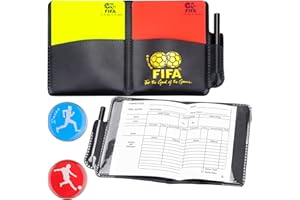 TYFYH 2 Stück Schiedsrichterset Fußball inkl. Gelbe & Rote Karte, Scorebooks, WäHlmarke, Schiedsrichterkarten für FußBallspiel Schulsport, WM und Diverse Events