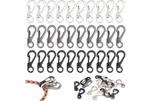 MOAMUN Mini SF Clips De Mosquetón Gancho De Resorte Pequeño Mosquetones Pequeños Hebilla Mochila Cierres Llavero EDC para Botella De Camping Uso De Accesorios Paracod Tactical Survival Gear