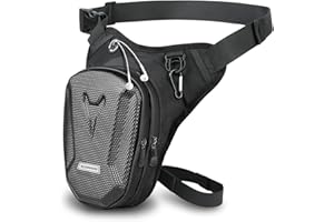 Flintronic Sacoche de Jambe Moto, Sac de Jambe Tactique, Leg Bag en Coque EVA, Multifontion Moto Poche Jambe, Imperméable, avec Sangle de Jambe Amovible, pour Cyclisme, Course, Randonnée