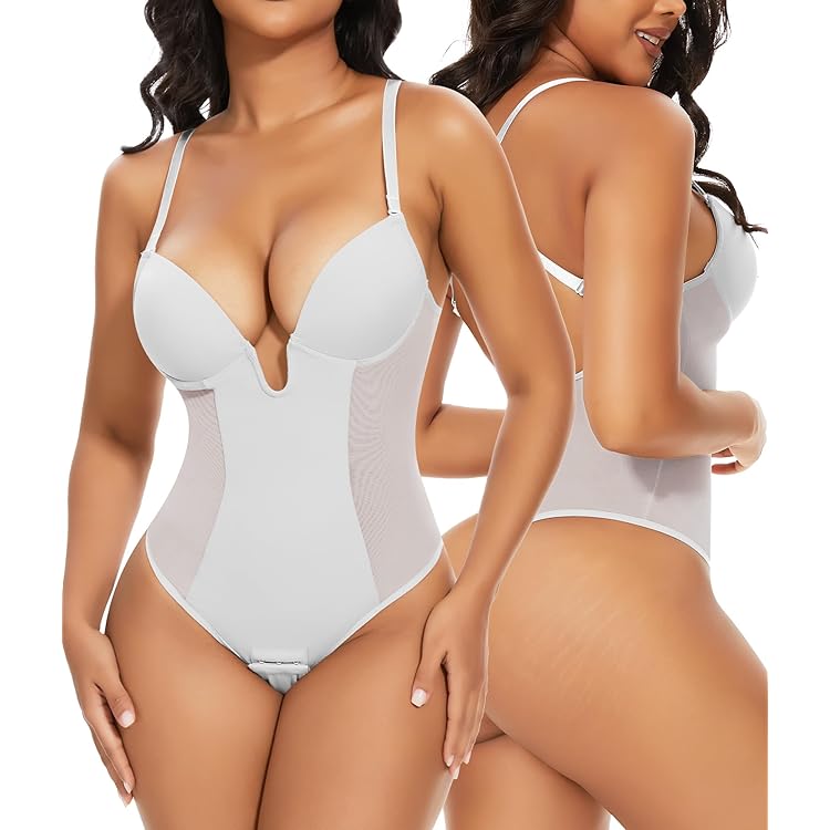Spanx SYF Plunge Bodysuit voor dames, Champagne, 64 Spanx SYF Plunge Bodysuit voor dames, Champagne, 64