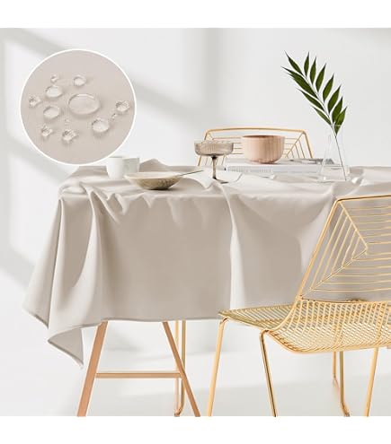 Lina Tischdecke Mit Leinenoptik - Elegant & Praktisch Für Jeden Anlass (wahlweise Salbeibeige, 130x300 Cm)