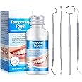 Bisienya Tooth Filling Repair Kit, Temporary Tooth Filling Kit with 4 Dental Tools Re-Usable Temporary Tooth Filling for Teeth for Temporary Restoration of Missing & Broken Teeth Replacement Dentures