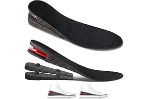 VNIERXFUL 3-warstwowa wkładka podwyższająca, wkładki z regulacją wysokości 3-7 cm, podwyższona wkładka z zestawem Air Cushion Elevator, dla mężczyzn i kobiet, ukryta podeszwa wewnętrzna, która sprawi, że