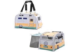 NEW Premium Soft-Sided 2-in-1 Kittyrama Cat Carrier & Home Hideaway – Vet-Recommended Calming Den, Car-Seat Secure & Travel Carrier with SBS Zips, Washable Mattress, Waterproof Base