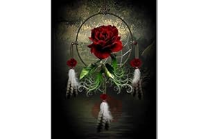 MXJSUA 5D Diamond Painting Kits for Adults Full Diamond Painting Kits Flowers Full Drill Diamond Art Kits 5D Diamond Painting Flowers Kits Gem Painting for Home Wall Decor 30x40 CM - Red Rose