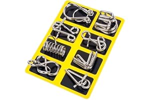 STRRNG 8 Pcs Metal Puzzles for Adults,Metal Brain Teaser Puzzles,Brain Teaser Wire Puzzle,IQ Challenge Puzzle Set,for Intelligence Development,Relaxation,Stress Relief And for Adults Engaging IQ Challenge