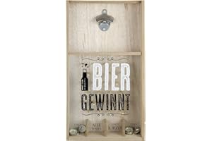 GILDE Tolles Kronkorkenspiel Flaschenöffner, Holz, Braun, 48 cm