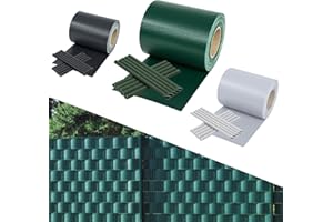 Yakimz - Strisce frangivista per recinzioni a doppia asta, 65m x 19cm, in PVC, con 40 clip, resistenti alle intemperie, 450 g/m², per recinzioni a doppia asta in giardino, balcone, verde