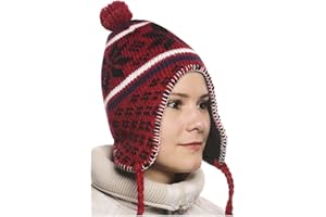 ...KARL LOVEN Bonnet Péruvien Chullo ch'ullu avec Pompon Mixte Homme/Femme Couleurs au Choix