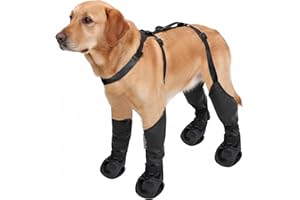 Wood Homing Waterproof Dog Shoes - Anti Slip Dog Boot Paw Foot Protector with Velcro Suspender for Injured Paw Stop Licking Outdoor Walking Snow Rainy Hot Weather Dirt-Proof Winter Puppy Booties(L)