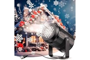 RUUTCASY Projektor bożonarodzeniowy LED, lampa projektora, wodoodporna lampa projekcyjna, płatek śniegu, bałwanek, choinka, światło na Boże Narodzenie, dekoracje imprezowe, ogród, wewnątrz i na zewnątrz