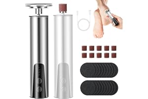 LEIORTUFA Lima Electrica pies Durezas, lima eléctrica recargable para pies, con hojas de papel abrasivo recambiables, 6 velocidades para talones agrietados, callosidades, piel muerta (plateada)