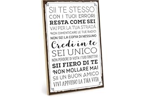 TypeStoff Targa in legno con aforisma – SII TE STESSO – Stile vintage con citazione, adatta come articolo da regalo e decorazione a tema autorealizzazione e hygge- HS-00492-IT