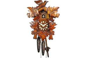 DV-MARKETING, SCHWARZWÄLDER KUCKUCKSUHREN Yasirona German cuckoo/coo-coo clock Black-Forest, mechanical 1-day movement with 3 birds and 5 leaves, from Germany (original, certified)