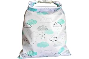 Immaculate Textiles Unisex Baby Wet/Dry Bag with Buckle : Waterproof & Washable : Great for Swimming & Reusable Cloth Nappies (Turquoise Sky, 28x40cm)
