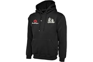 GENERIC LEST We Forget Embroidered Hoodie Poppy Flower Armed Forces Day Top(L, Black)