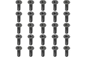 PATIKIL 100 Piezas Tornillos de Cabeza Plana M3 x 10 mm, Tornillos Hexagonal de Acero al Carbono Medio, Tornillos de Máquina, Rosca Completa, Óxido Negro, Grado 10.9