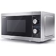 SHARP YC-MS01U-S Compact 20 Litre 800W Manual control Microwave, 5 power levels, defrost function, LED cavity light - Silver