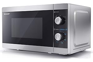 SHARP YC-MS01U-S Compact 20 Litre 800W Manual control Microwave, 5 power levels, defrost function, LED cavity light - Silver