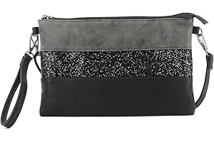 Gallantry - Petit Sac Bandoulière Paillette Femme - Sacoche Messenger Porté Epaule Main Multicolore - Pochette Soirée Mariage Strass Brillant - Souple Léger