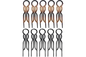 HUVZOR 10Pcs Pinces à Cheveux Français pour Cheveux Simples Et Tendance Épingle à Cheveux en Forme de U Accessoires de Coiffure pour les Femmes aux Cheveux Fins épais et Longs, Noir/Marron