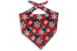 MONKIMAU Hundehalstuch für große Hunde - Halstuch Hund Weihnachten Xmas (rot)