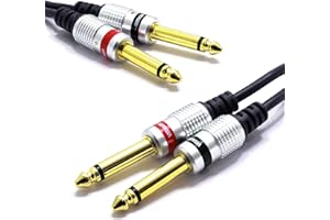 2 x 6,3 mm jack na 2 x 6,3 mono wtyczka jack 1,5 m Vitalco podwójny Jack TS męski kabel audio stereo